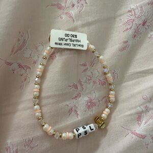 PSL Beaded Bracelet - White and Gold